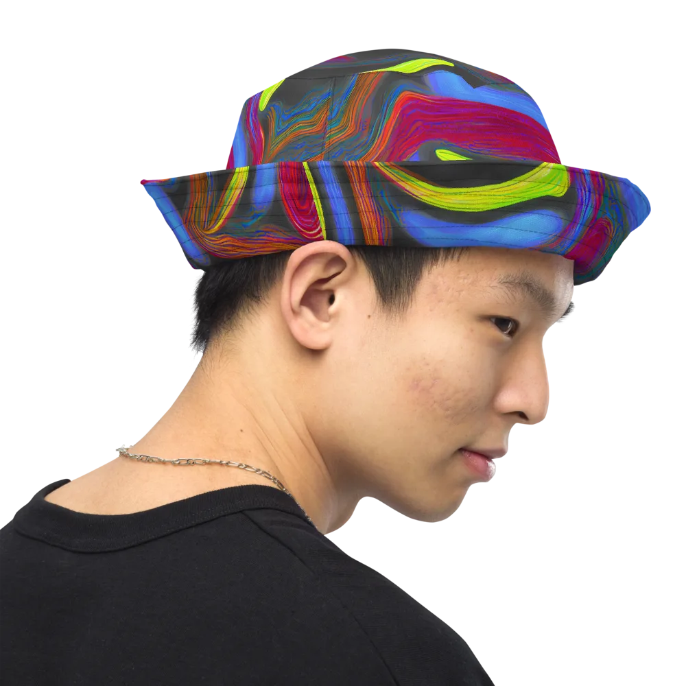 Electric Rivers on Reversible Bucket Hat — Right Outside