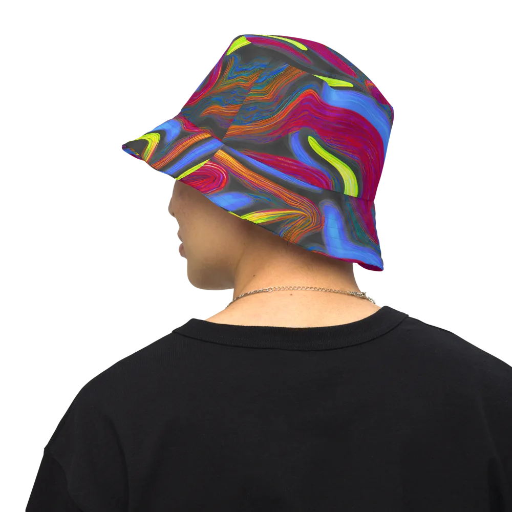 Electric Rivers on Reversible Bucket Hat — Back Inside