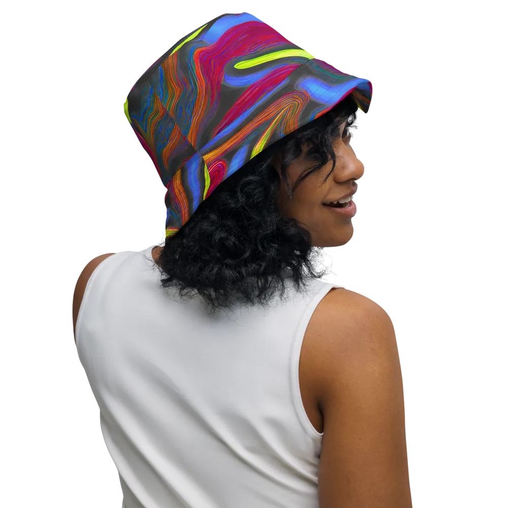 Electric Rivers on Reversible Bucket Hat — Right Outside