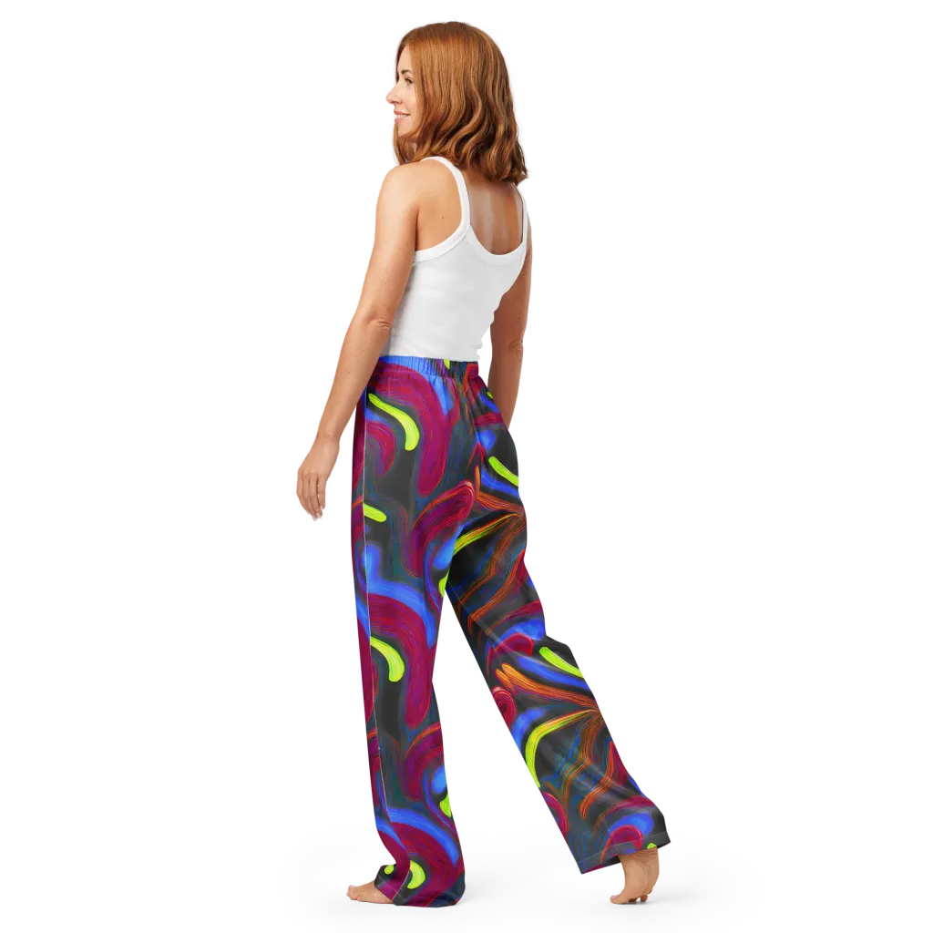 Electric Rivers on Women's Pajama Pants — Back
