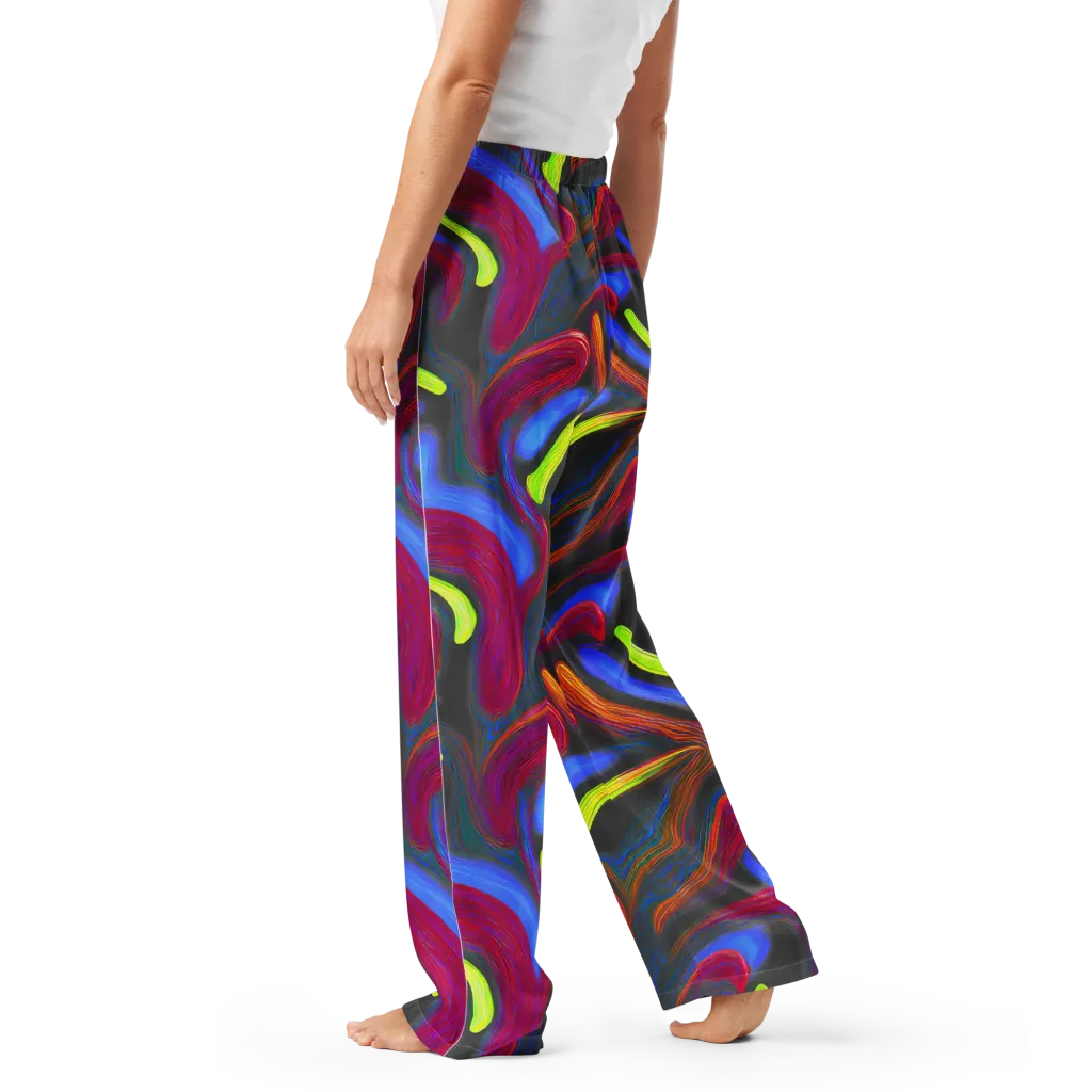 Electric Rivers on Women's Pajama Pants — Left