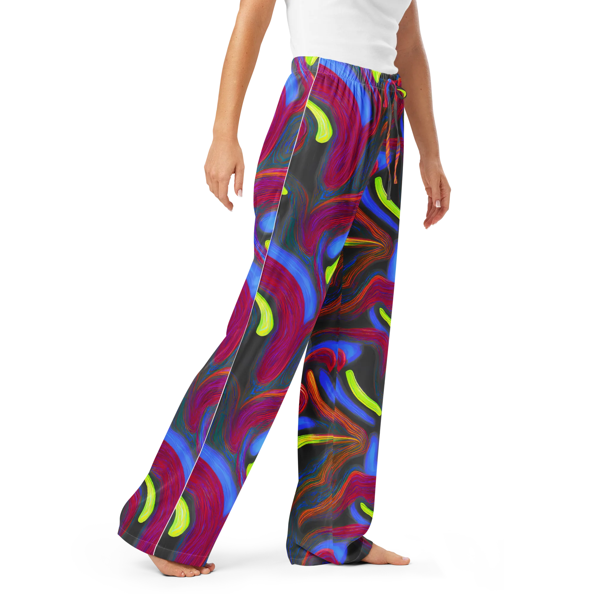 Electric Rivers on Women's Pajama Pants — Right Front