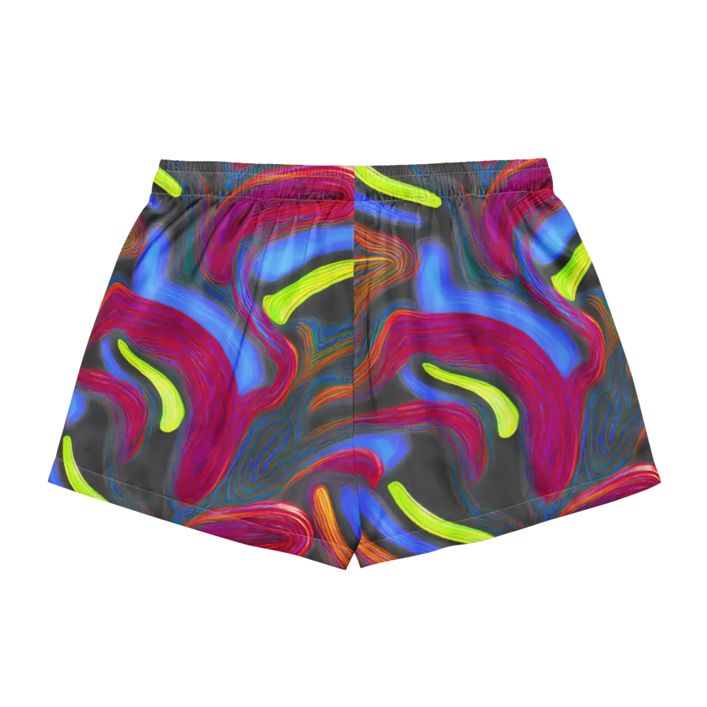 Electric Rivers on Women's Pajama Shorts — Back