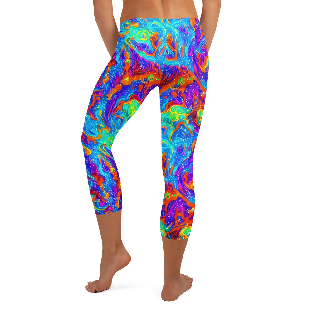 Liquid Daydream on Capri Leggings — Back