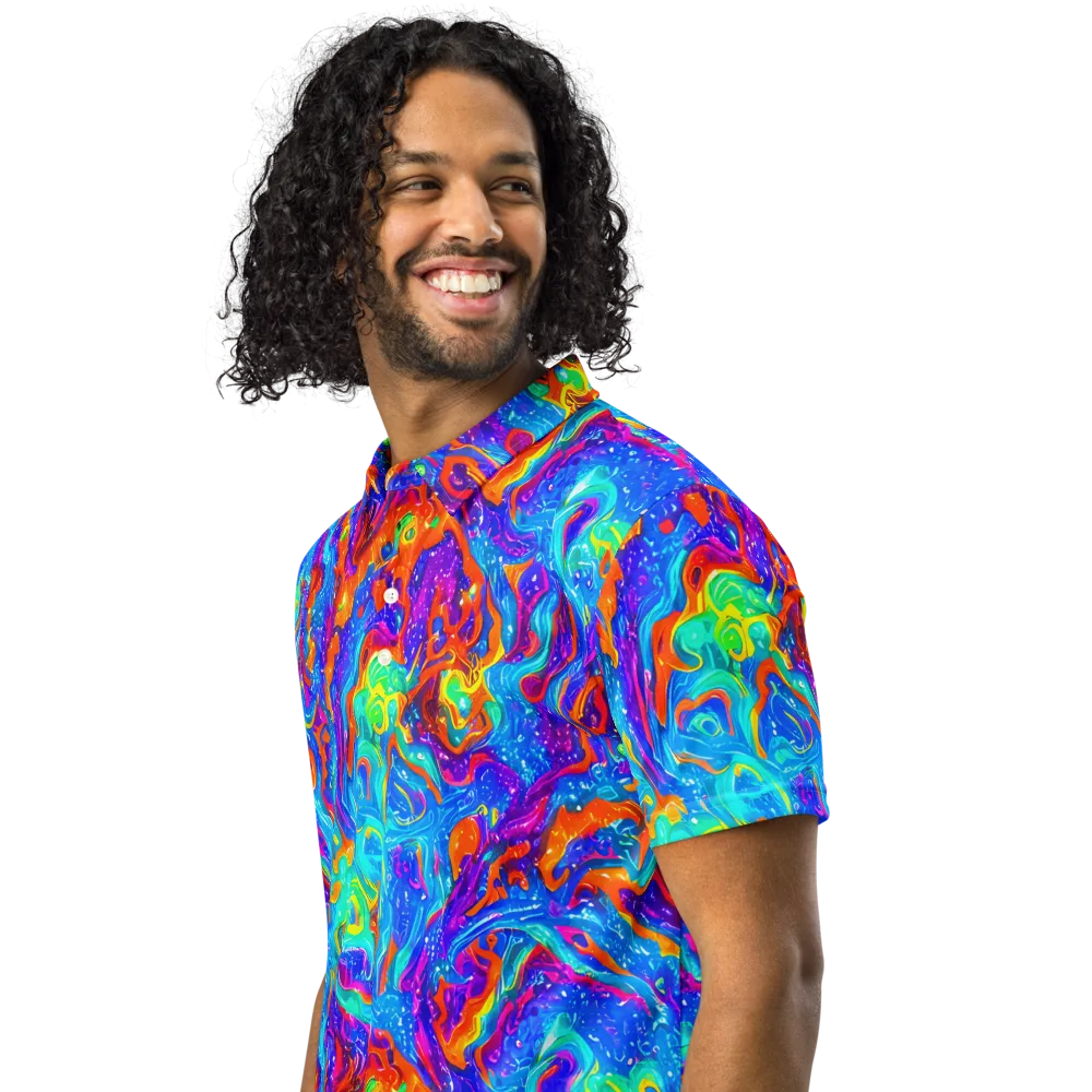 Liquid Daydream on Men's Slim Fit Polo Shirt — Left Front
