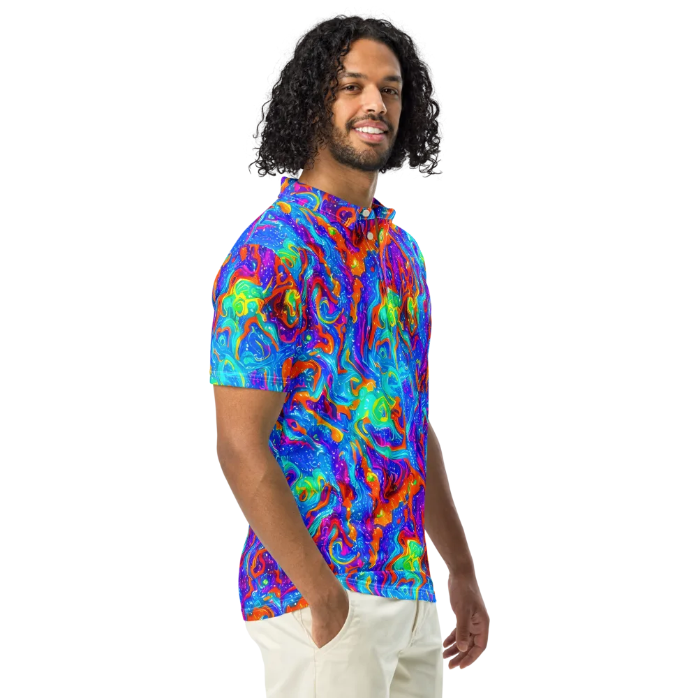 Liquid Daydream on Men's Slim Fit Polo Shirt — Right Front