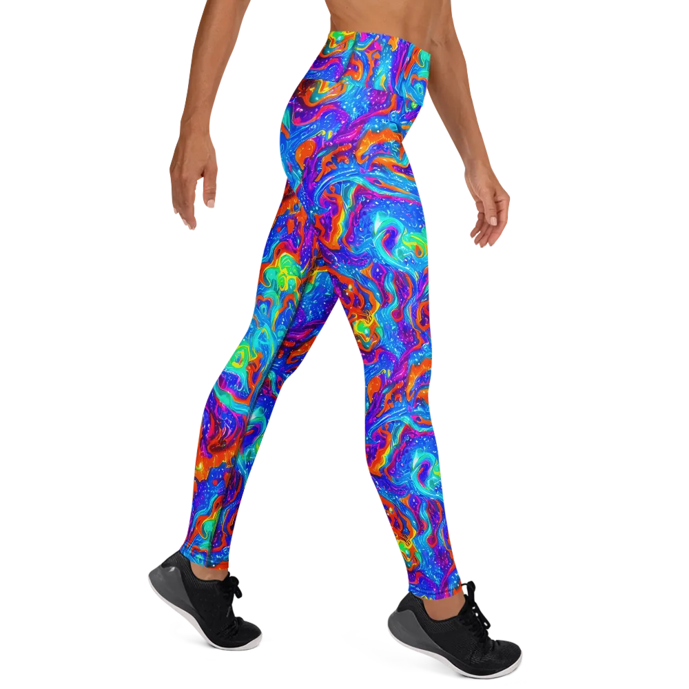 Liquid Daydream on Yoga Leggings — Right
