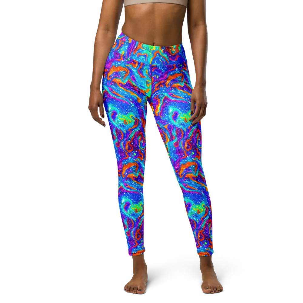 Liquid Daydream on Yoga Leggings — Front
