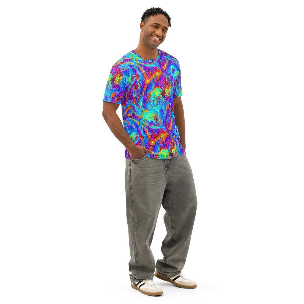 Liquid Daydream on Men's Cotton Crew Neck T-Shirt — Right Front