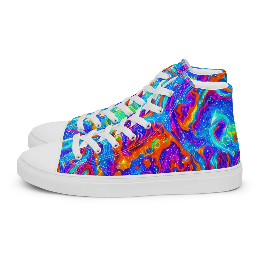 Liquid Daydream on Men's High Top Canvas Shoes — Left