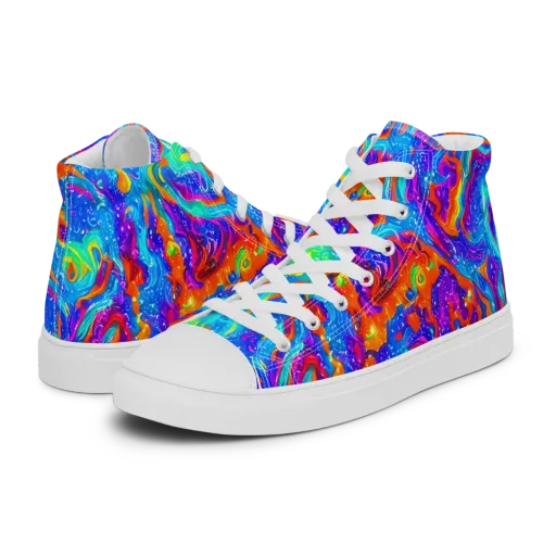 Liquid Daydream on a Men's High Top Canvas Shoes