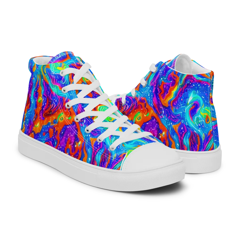 Liquid Daydream on Men's High Top Canvas Shoes — Right