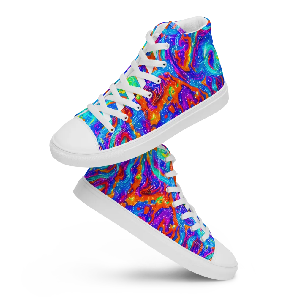 Liquid Daydream on Men's High Top Canvas Shoes — Front