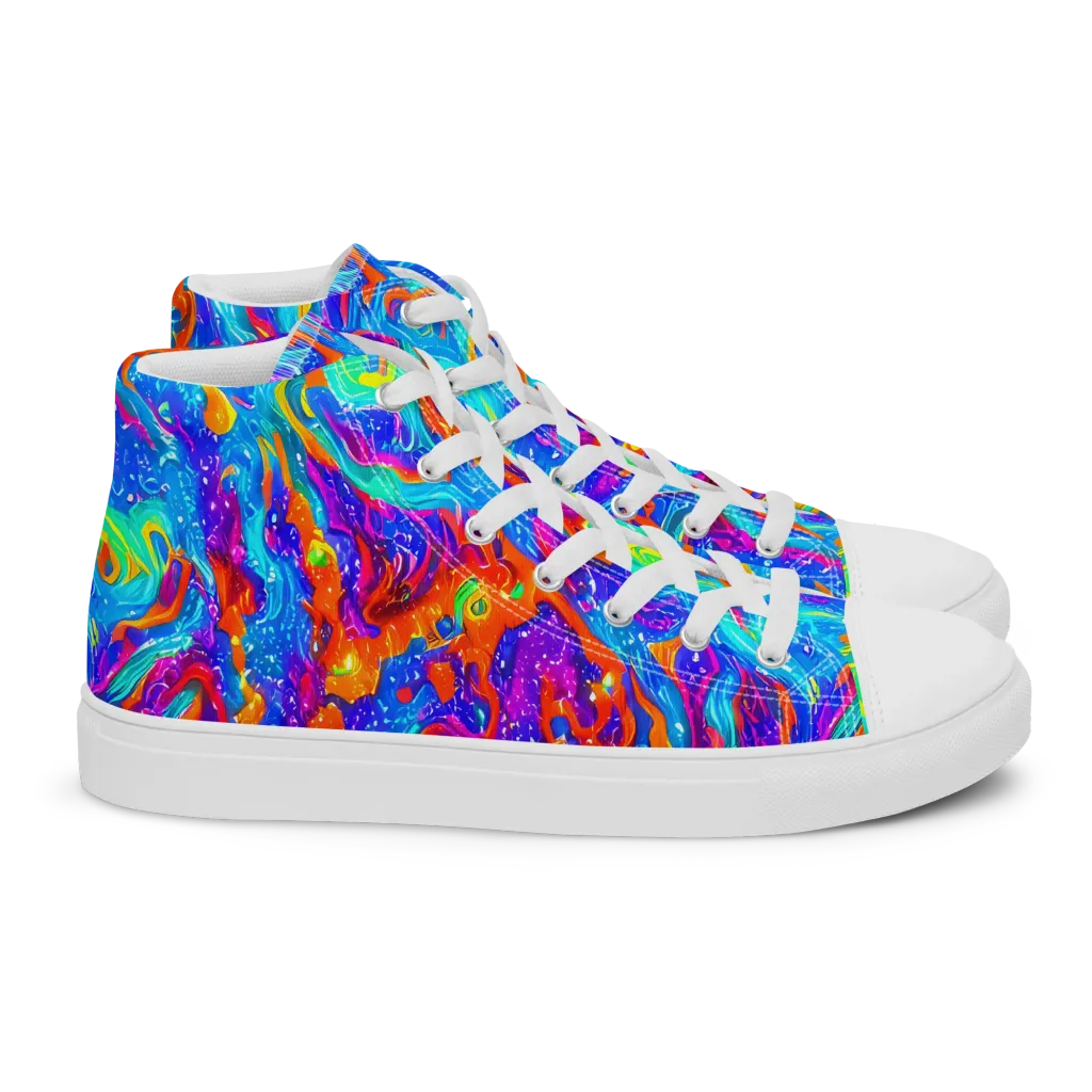 Liquid Daydream on Women's High Top Canvas Shoes — Right