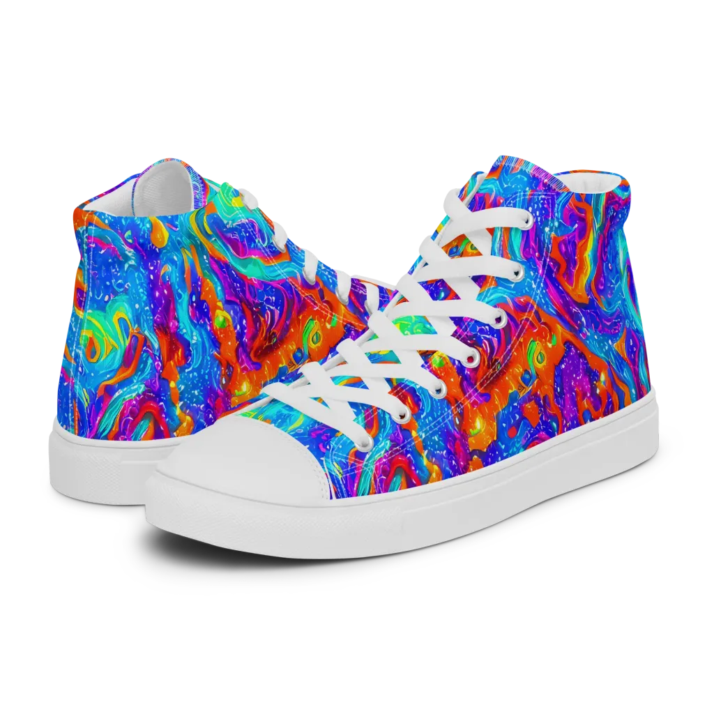 Liquid Daydream on Women's High Top Canvas Shoes — Left