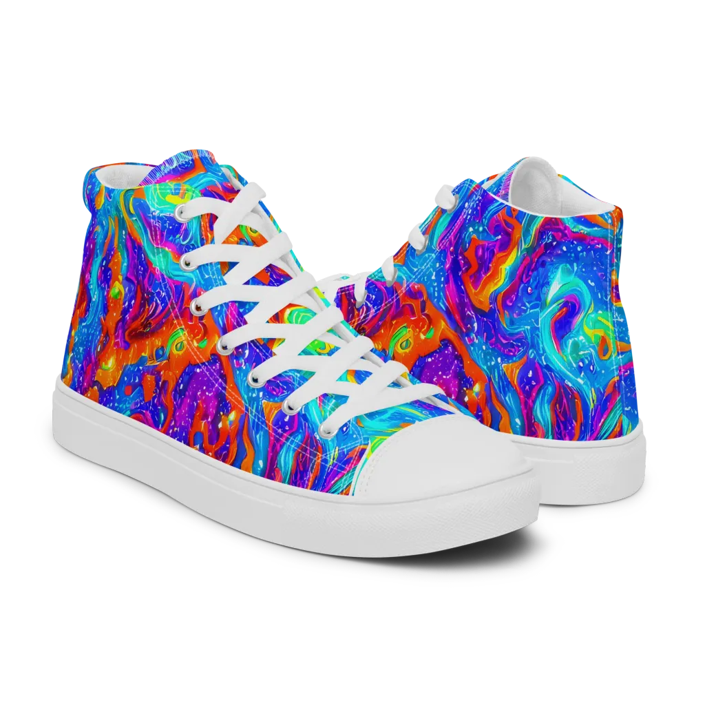 Liquid Daydream on Women's High Top Canvas Shoes — Right
