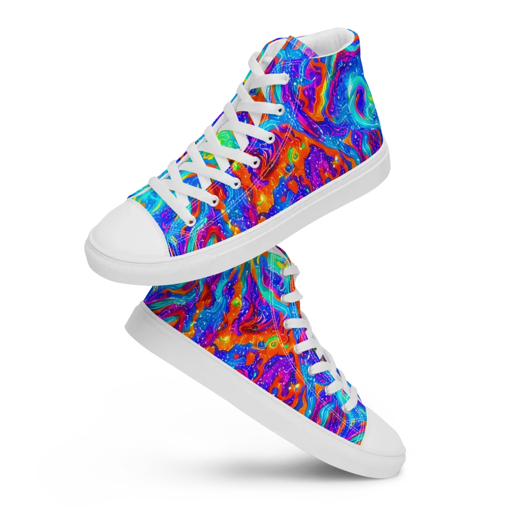 Liquid Daydream on Women's High Top Canvas Shoes — Front