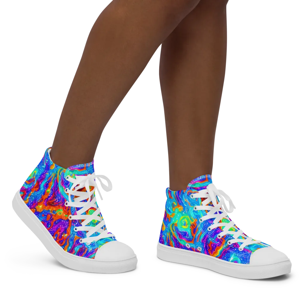 Liquid Daydream on Women's High Top Canvas Shoes — Right