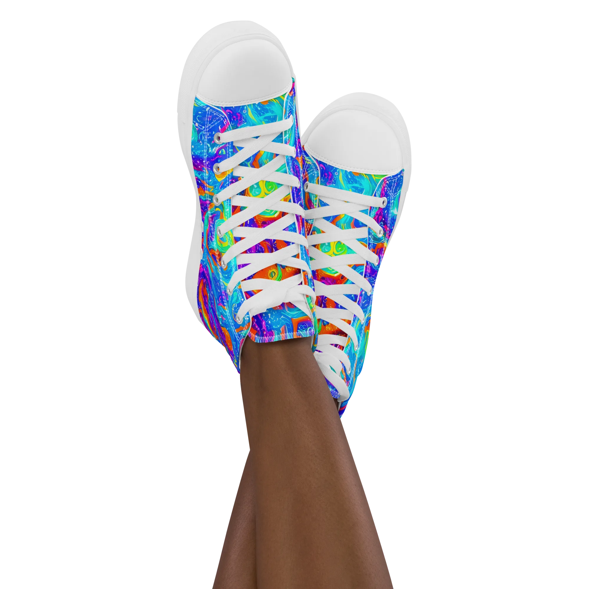 Liquid Daydream on Women's High Top Canvas Shoes — Front