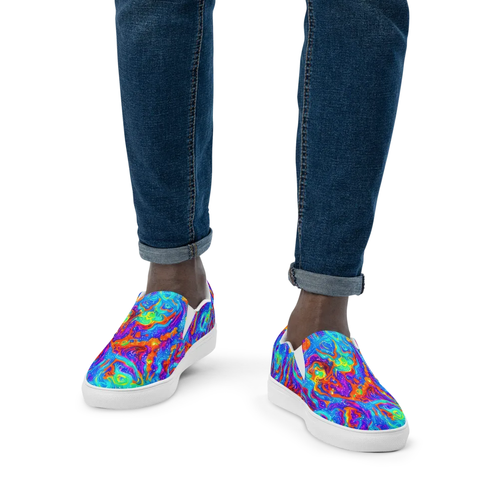 Liquid Daydream on Men's Slip-On Canvas Shoes — Front
