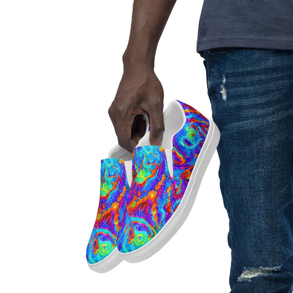 Liquid Daydream on Men's Slip-On Canvas Shoes — Left Front