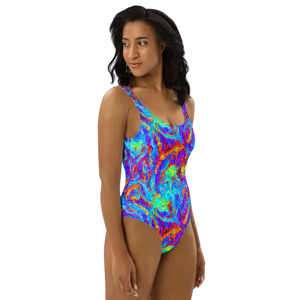Liquid Daydream on One-Piece Swimsuit — Right