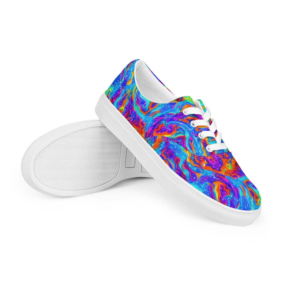 Liquid Daydream on Men's Lace-Up Canvas Shoes — Right Front