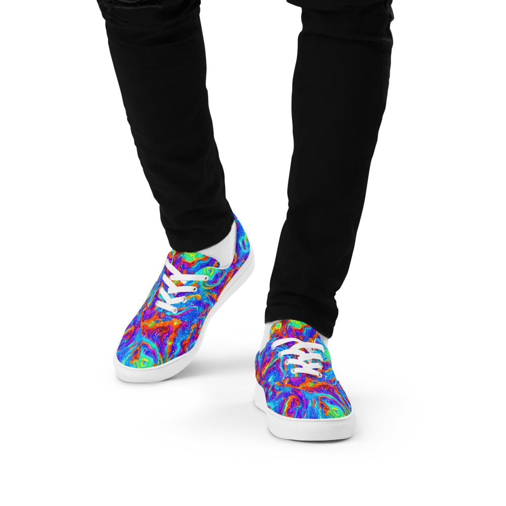 Liquid Daydream on Men's Lace-Up Canvas Shoes — Front