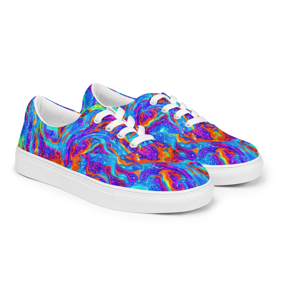 Liquid Daydream on Men's Lace-Up Canvas Shoes — Right Front