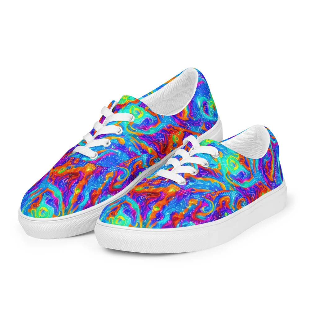 Liquid Daydream on Men's Lace-Up Canvas Shoes — Left Front