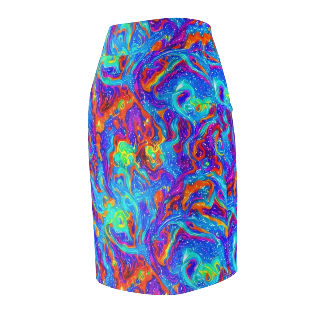 Liquid Daydream on Pencil Skirt — Back Side