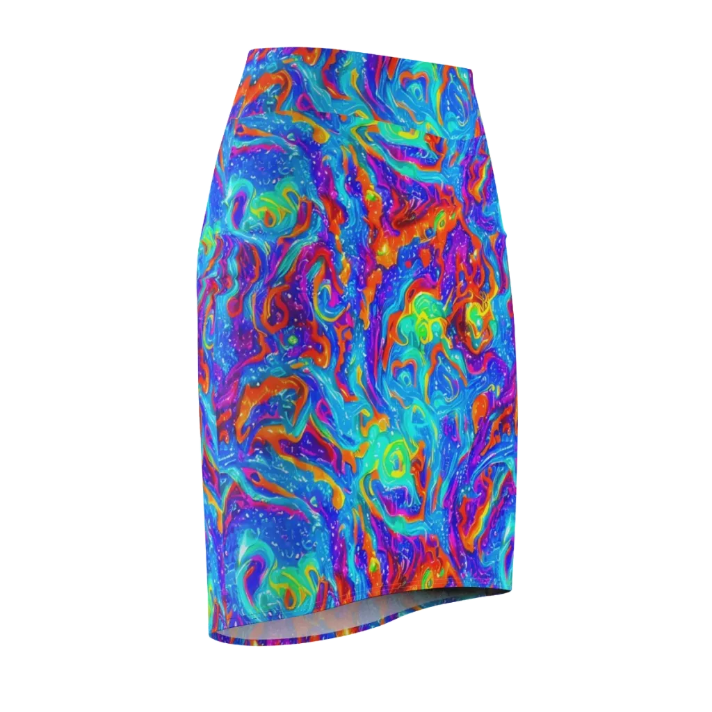 Liquid Daydream on Pencil Skirt — Front Side