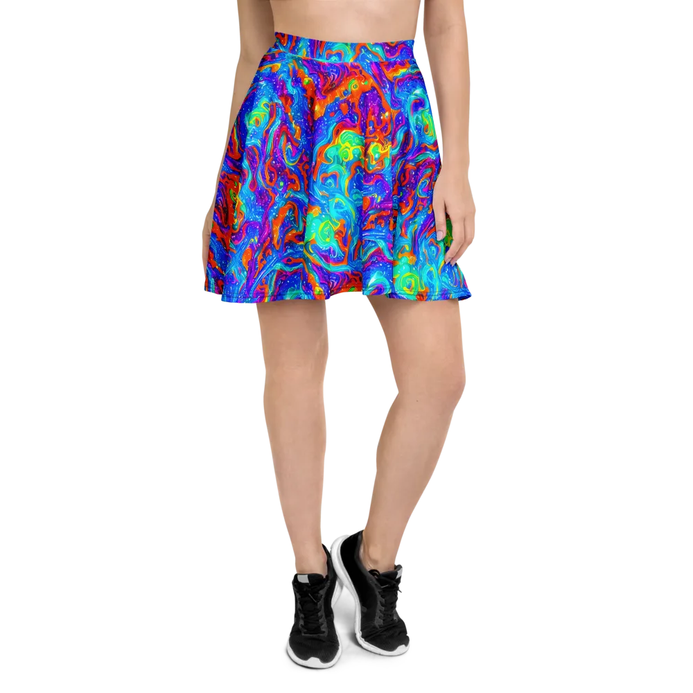 Liquid Daydream on Skater Skirt — Front