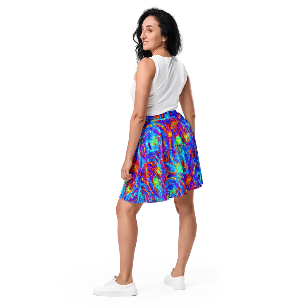 Liquid Daydream on Skater Skirt — Back