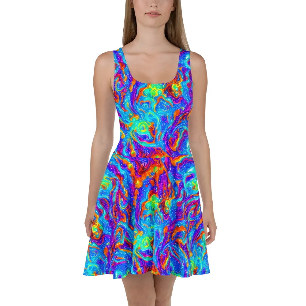 Liquid Daydream on Skater Dress — Front