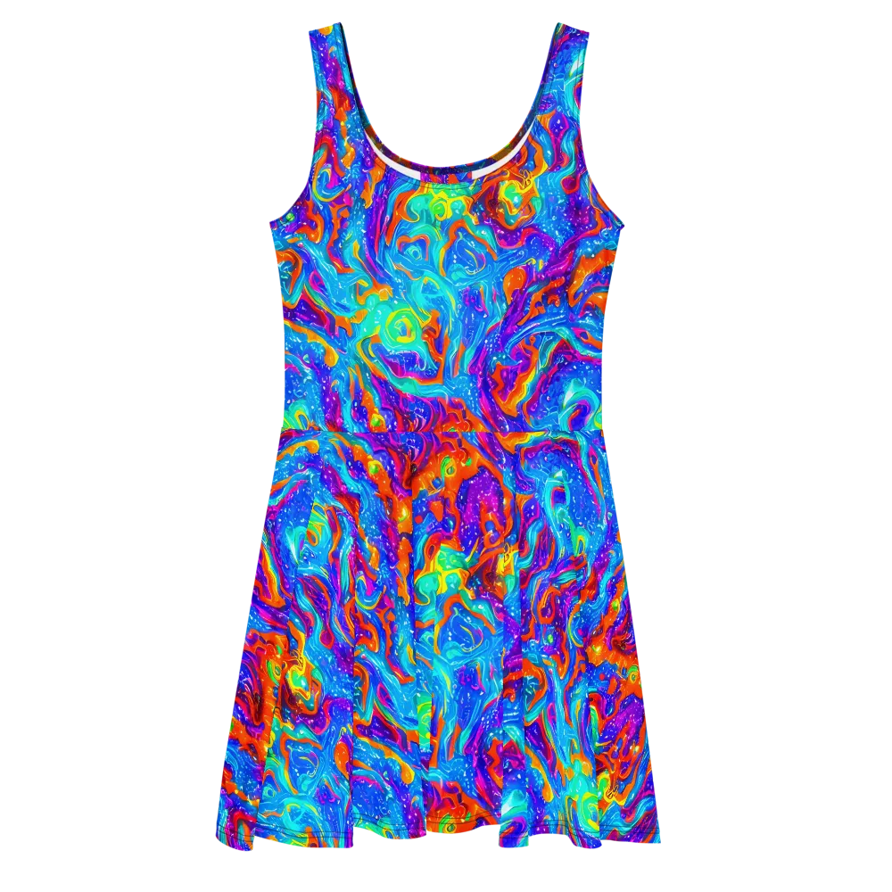 Liquid Daydream on Skater Dress — Front