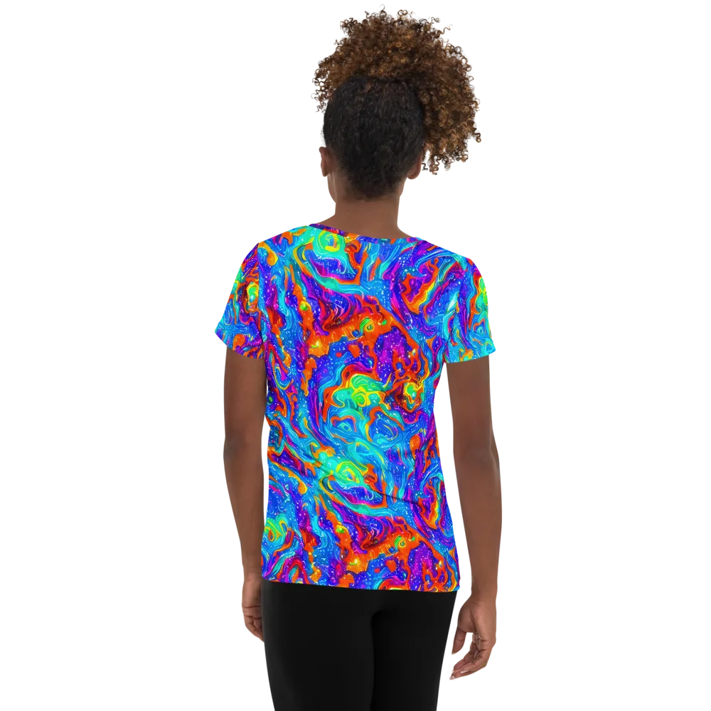 Liquid Daydream on Women's Athletic T-Shirt — Back