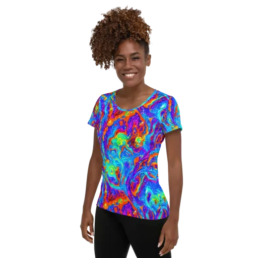 Liquid Daydream on a Women's Athletic T-Shirt
