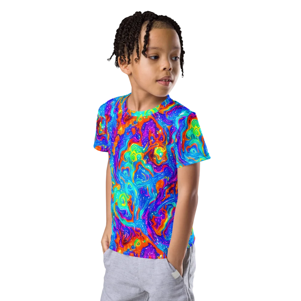 Liquid Daydream on Kids Crew Neck T-Shirt — Left Front