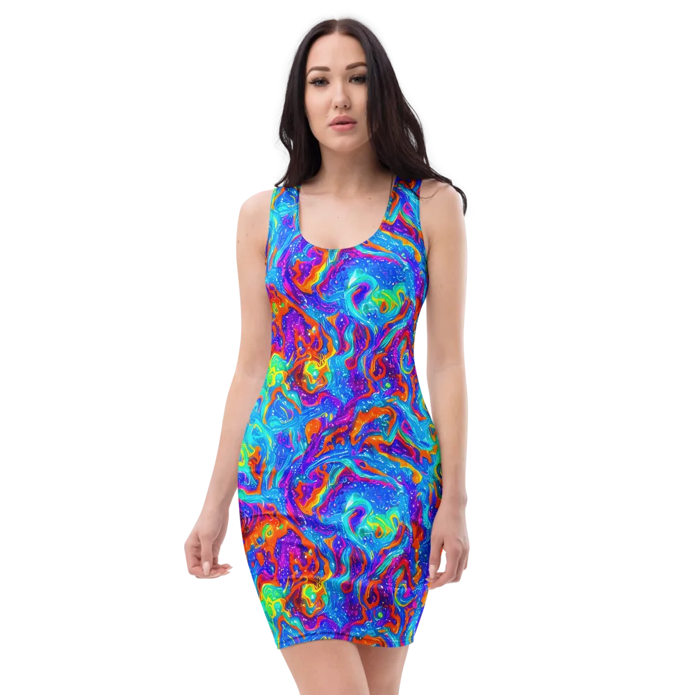 Liquid Daydream on Bodycon Dress — Front