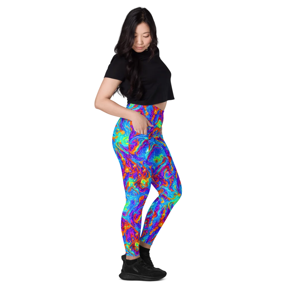 Liquid Daydream on Leggings with Pockets — Right