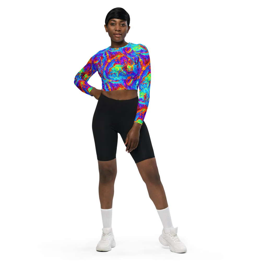 Liquid Daydream on Long Sleeve Crop Top — Front