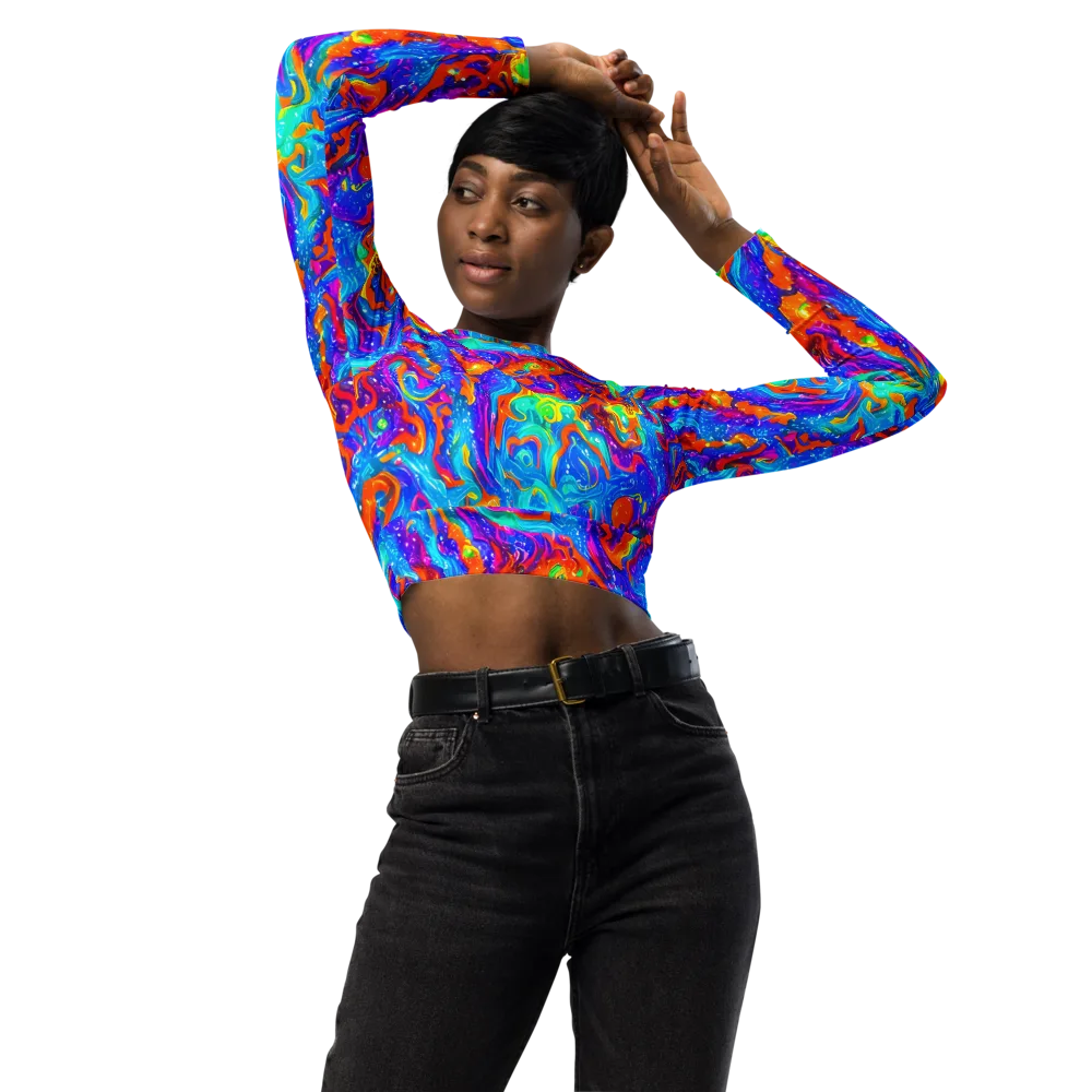 Liquid Daydream on Long Sleeve Crop Top — Front