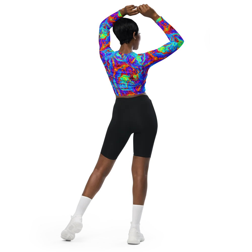 Liquid Daydream on Long Sleeve Crop Top — Back
