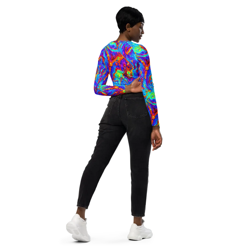 Liquid Daydream on Long Sleeve Crop Top — Right Back