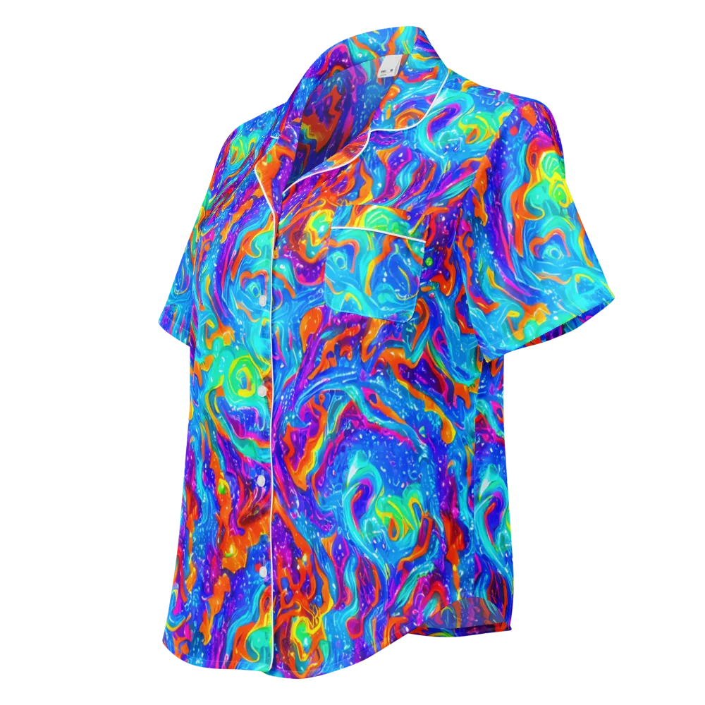 Liquid Daydream on Women's Short Sleeve Pajama Top — Left Front