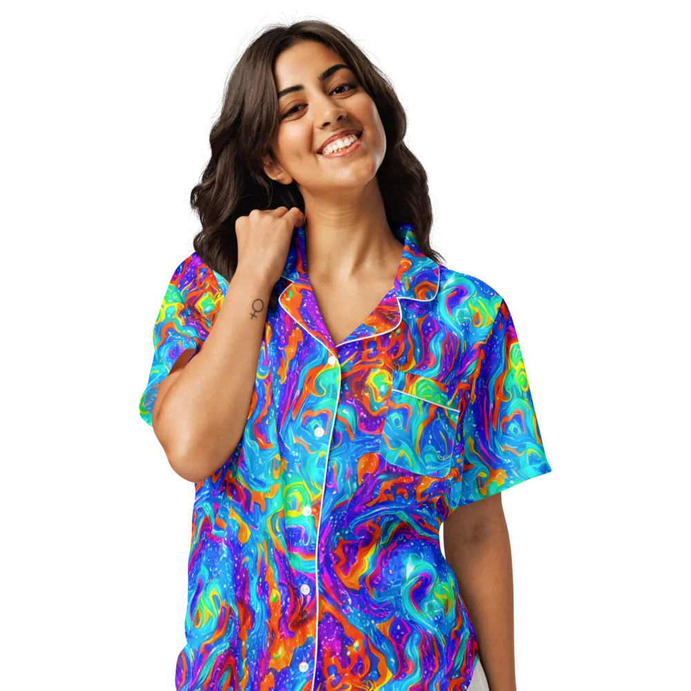 Liquid Daydream on Women's Short Sleeve Pajama Top — Front