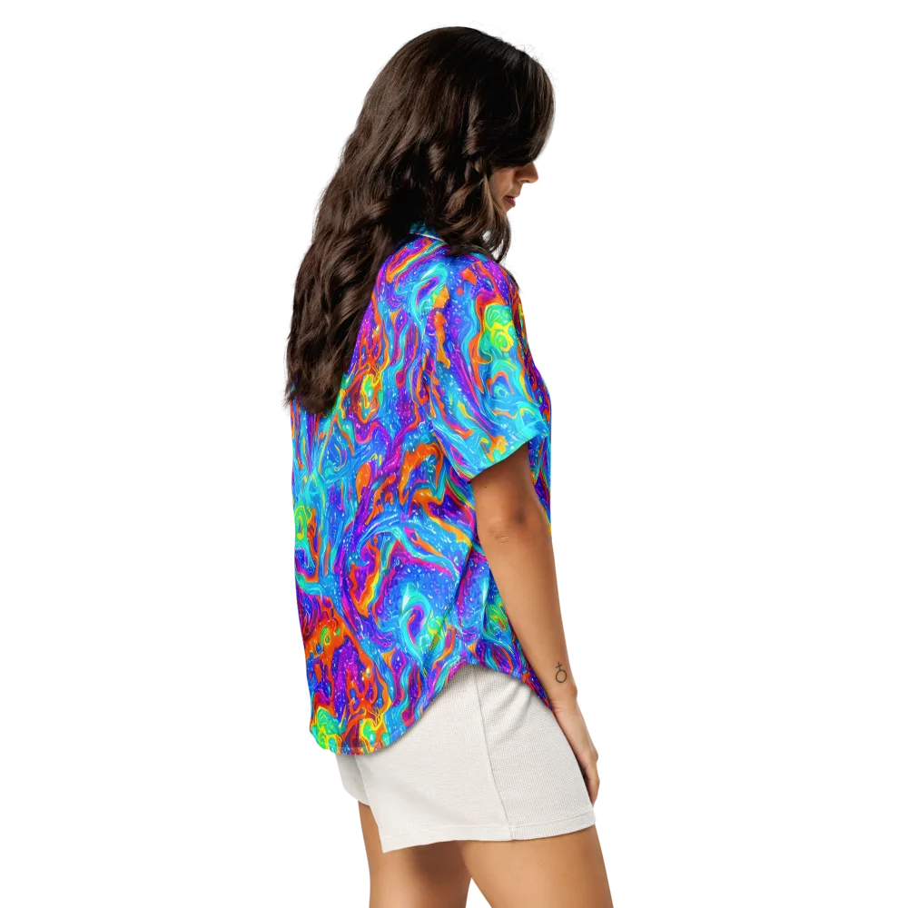 Liquid Daydream on Women's Short Sleeve Pajama Top — Right Back