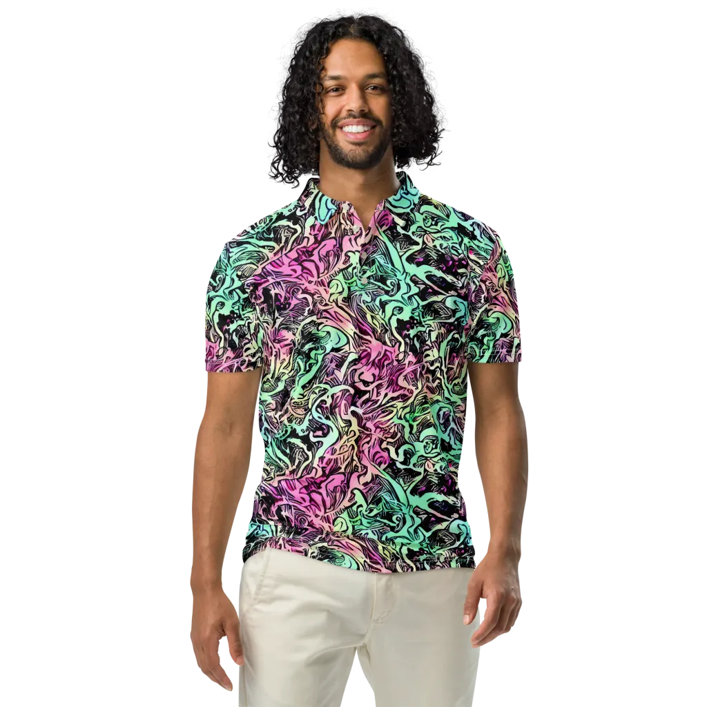 Pastel Voltage on Men's Slim Fit Polo Shirt — Front