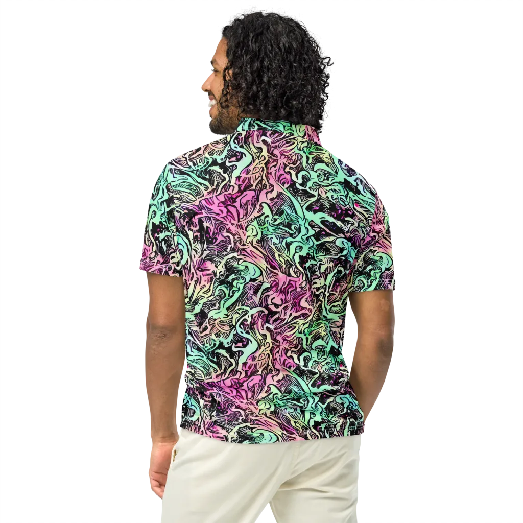 Pastel Voltage on Men's Slim Fit Polo Shirt — Back